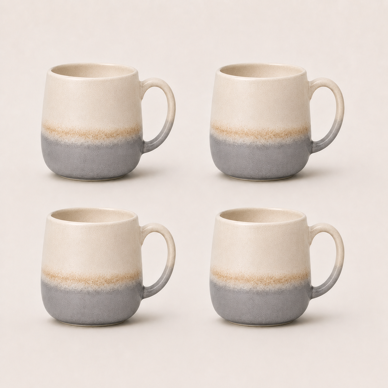 Stoneware Mug Set of 4 - Iceland Stone