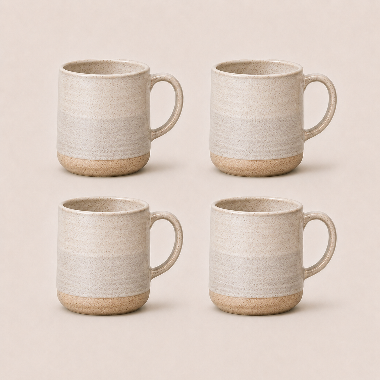 Earthlayers Earthenware Mug Set of 4 - White Cliffs of Dover