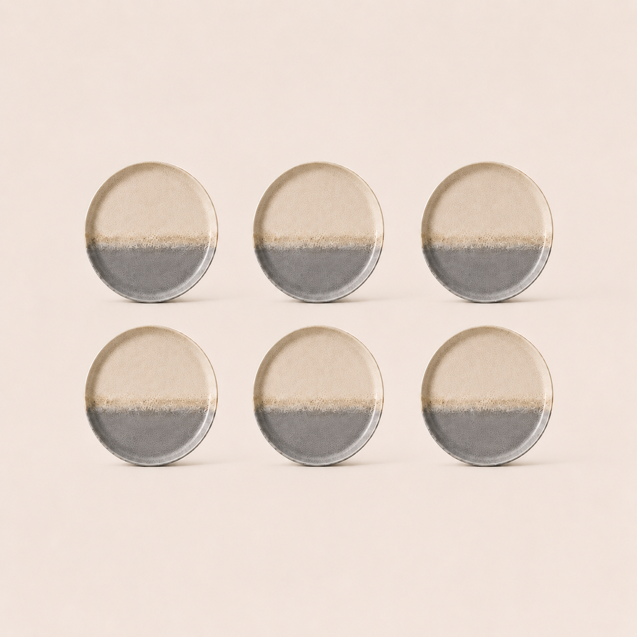 Stoneware Dessert Plates Set of 6 - Iceland Stone