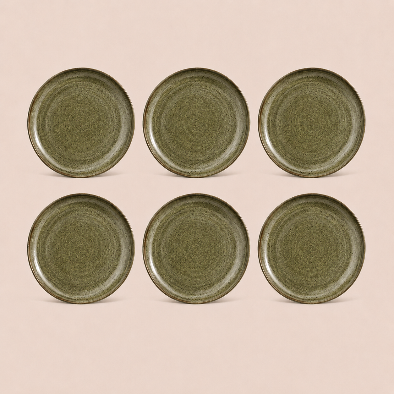Earthlayers Earthenware Dinner Plates Set of 6 -Amazon Rainforest