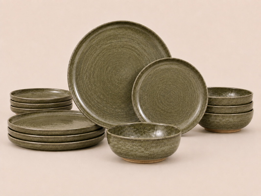 Earthlayers Earthenware 12-Piece Dinnerware Set - Amazon Rainforest