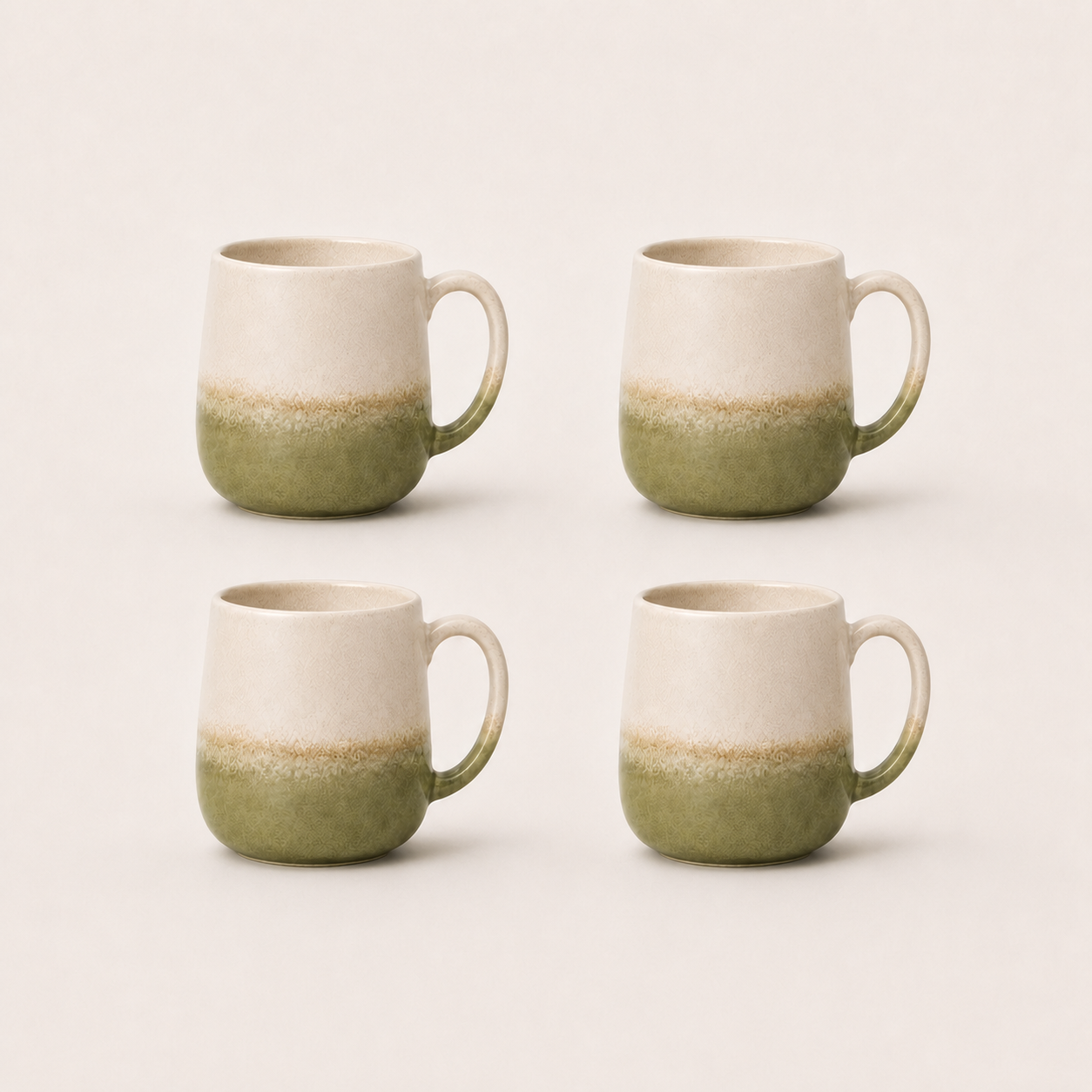 Stoneware Mug Set of 4 - Machu Picchu Moss