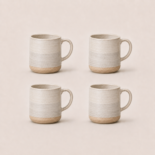 Earthlayers Earthenware Mug Set of 4 - White Cliffs of Dover