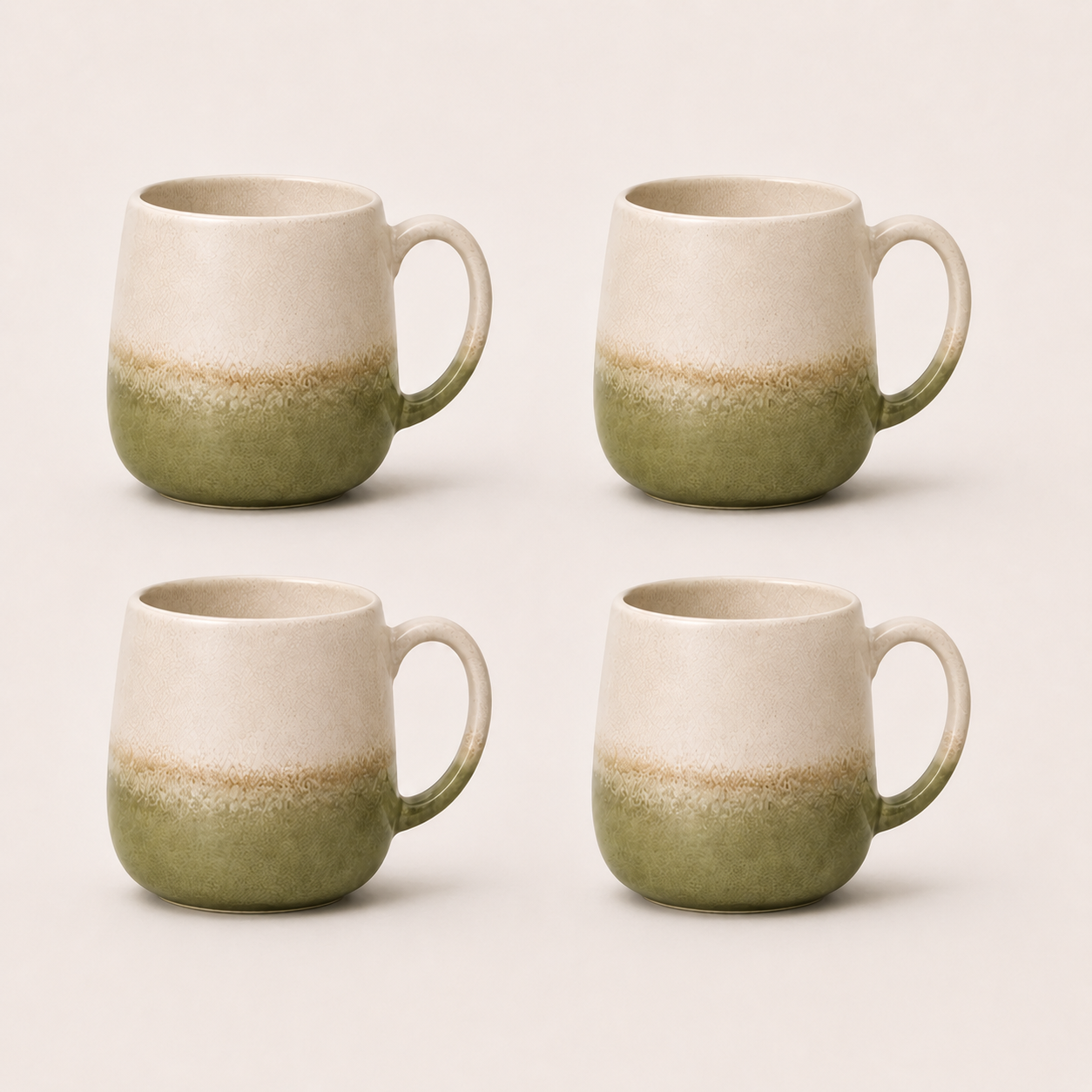 Stoneware Mug Set of 4 - Machu Picchu Moss