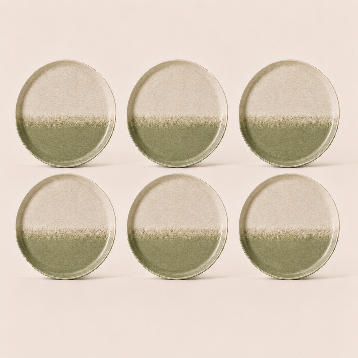 Stoneware Dinner Plates Set of 6 - Machu Picchu Moss