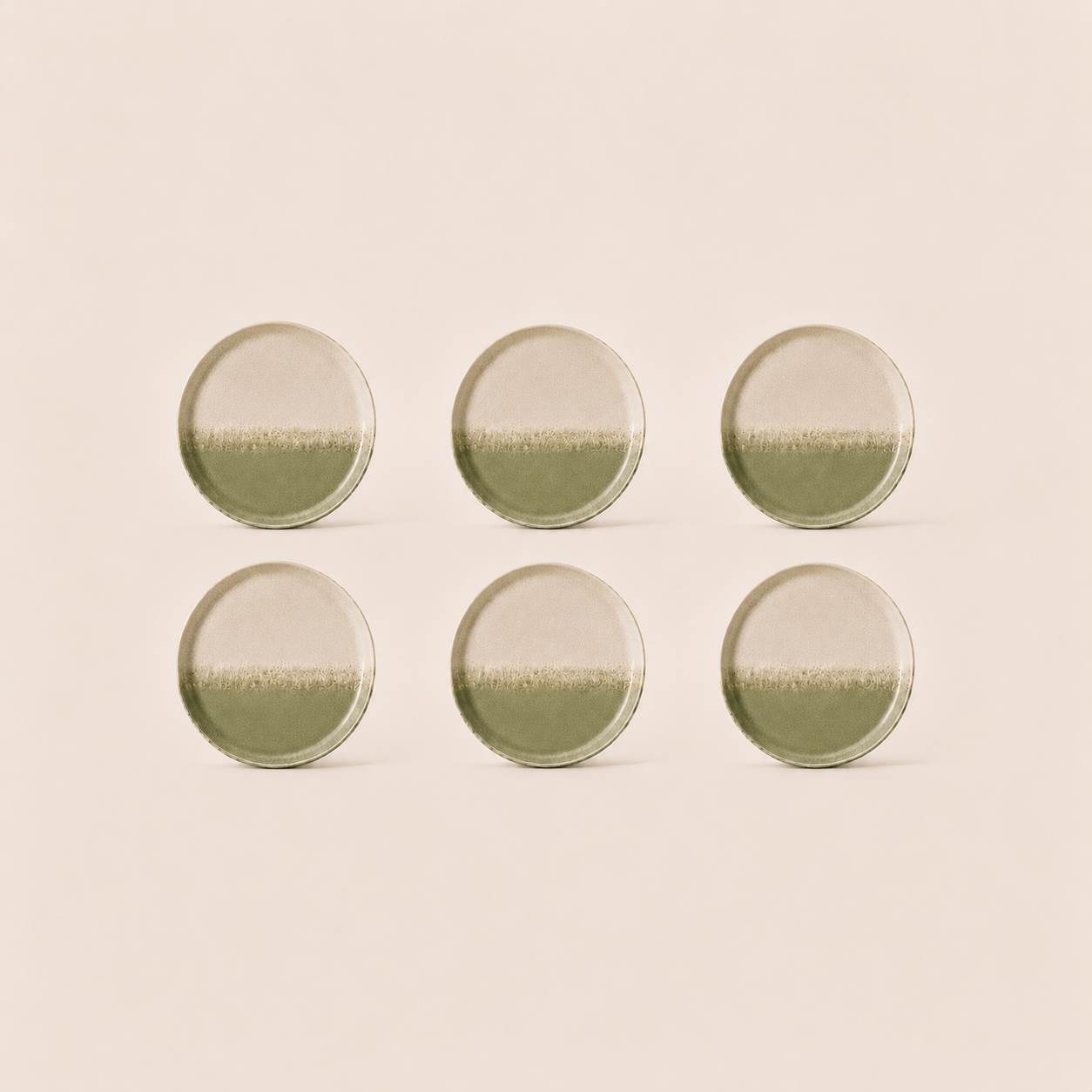 Stoneware Dessert Plates Set of 6 - Machu Picchu Moss