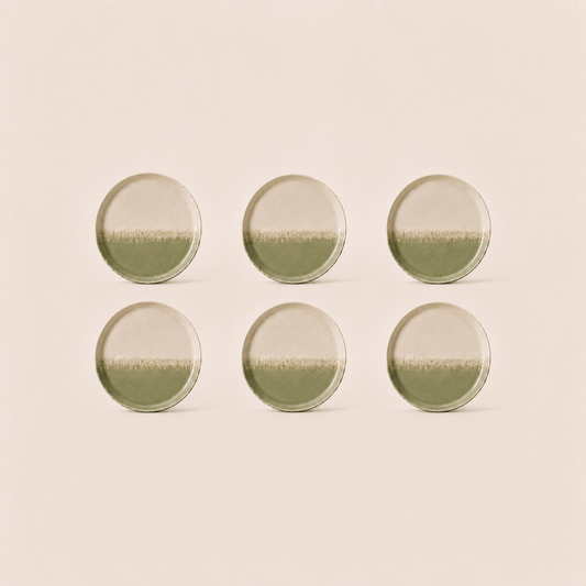Stoneware Dessert Plates Set of 6 - Machu Picchu Moss