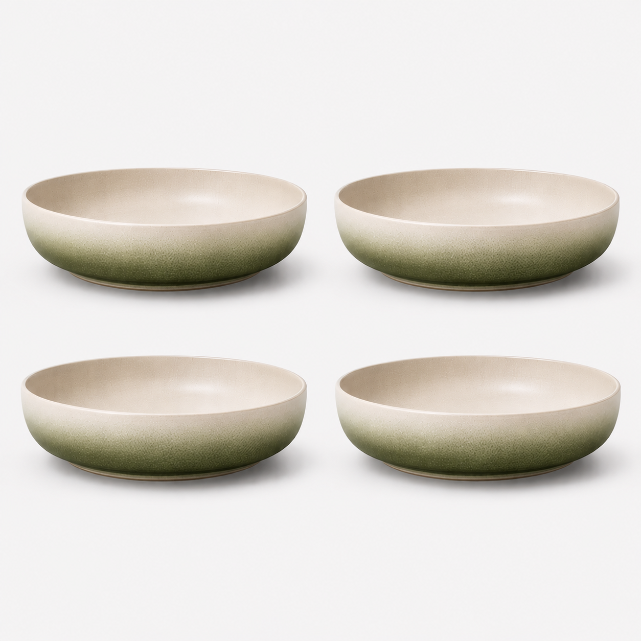 Stoneware Salad Bowls Set of 4 - Machu Picchu Moss