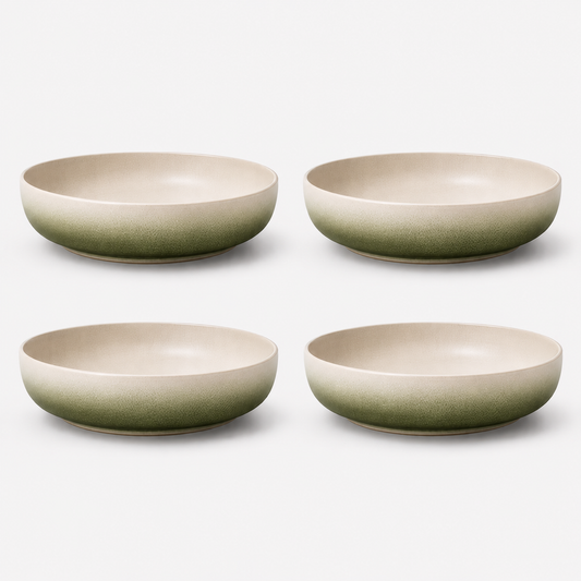 Stoneware Salad Bowls Set of 4 - Machu Picchu Moss