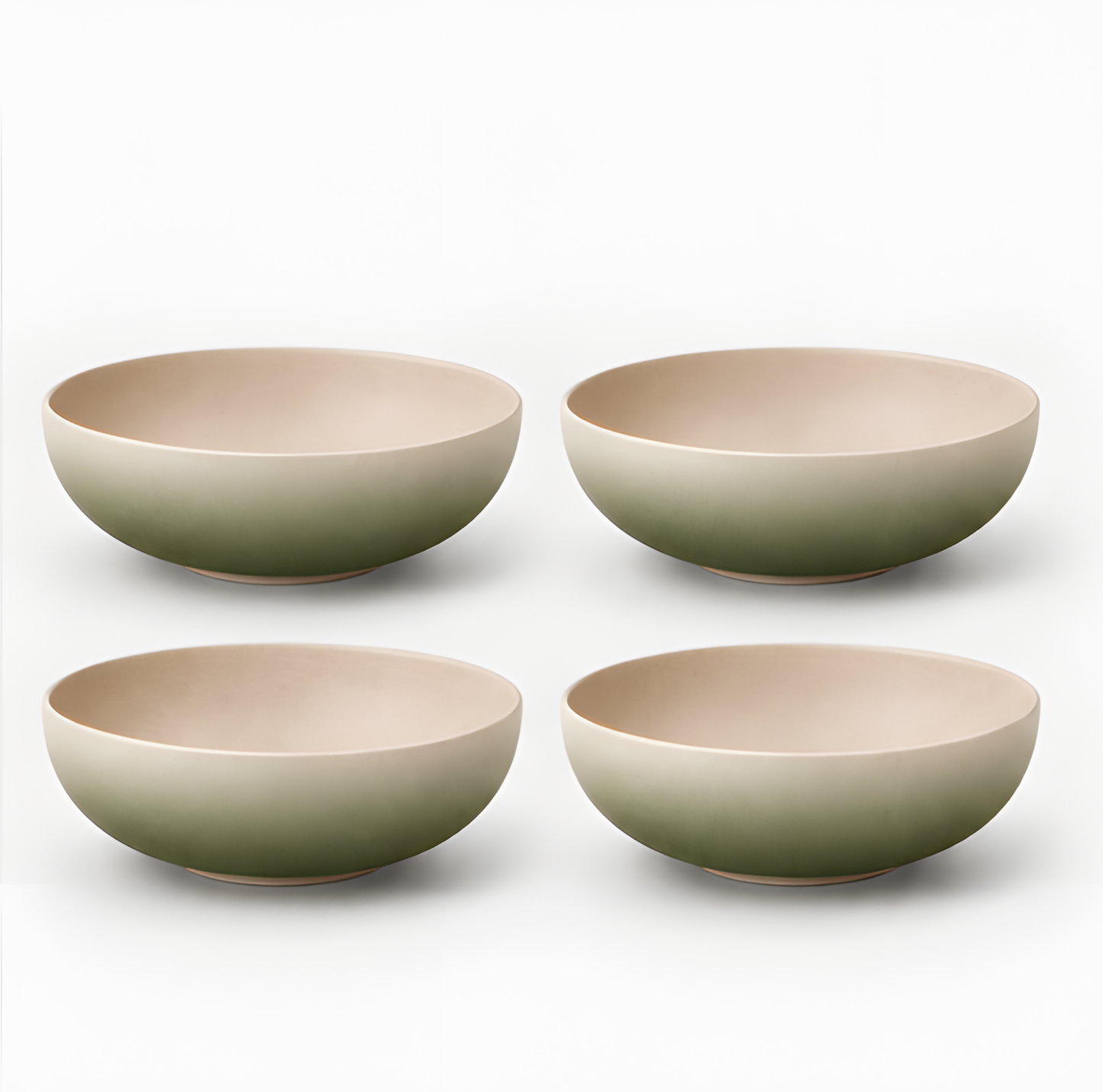 Stoneware Soup Bowls Set of 4 - Machu Picchu Moss