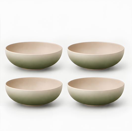 Stoneware Soup Bowls Set of 4 - Machu Picchu Moss