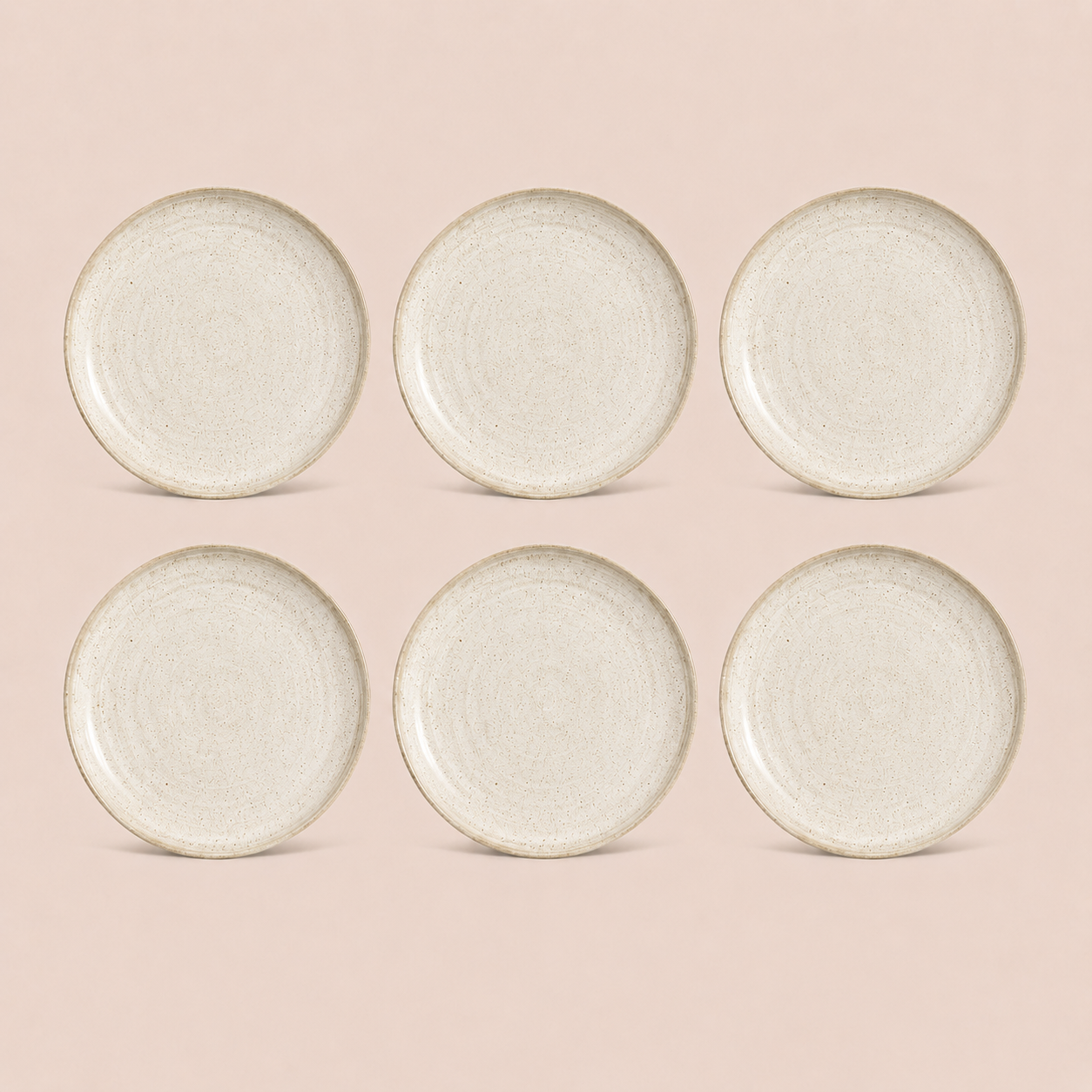 Earthlayers Earthenware Dinner Plates Set of 6 - White Cliffs of Dover