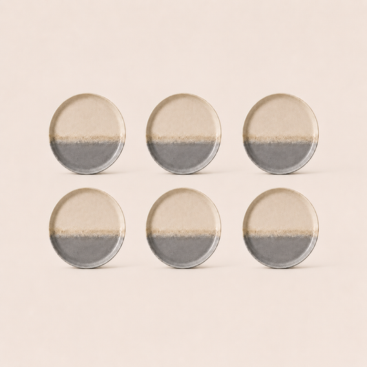 Stoneware Dessert Plates Set of 6 - Iceland Stone