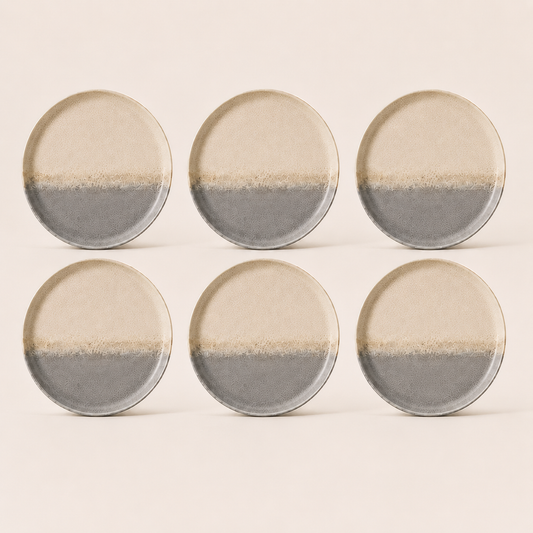 Stoneware Dinner Plates Set of 6 - Iceland Stone
