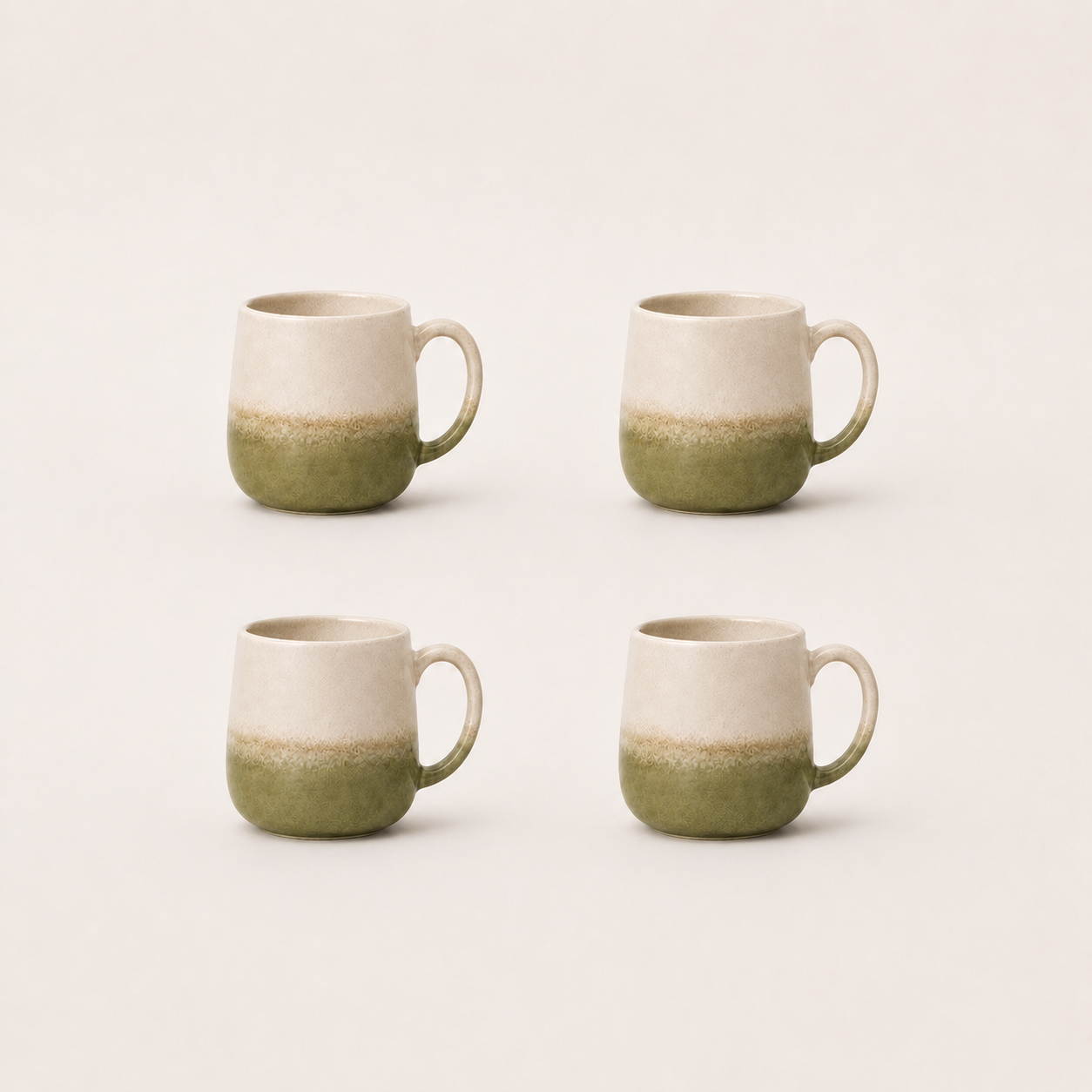 Stoneware Mug Set of 4 - Machu Picchu Moss