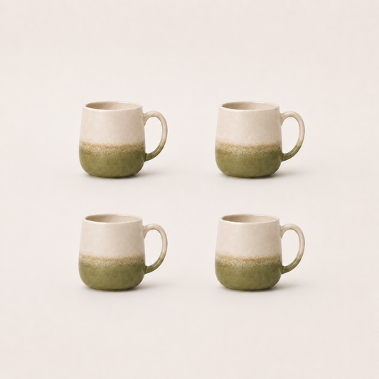 Stoneware Mug Set of 4 - Machu Picchu Moss
