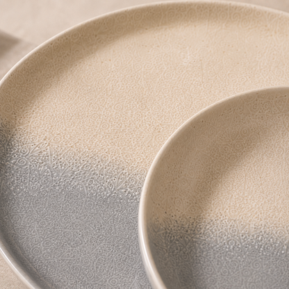 Stoneware 12-Piece Ceramic Dinnerware Set - Iceland Stone