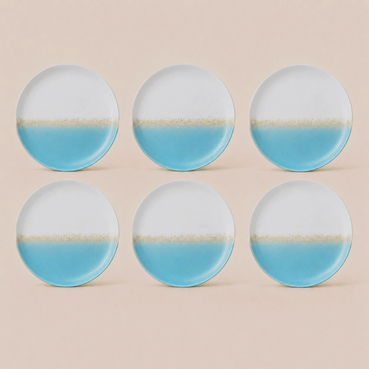 Earthlayers Stoneware Dinner Plates Set of 6 - Mirissa Beach