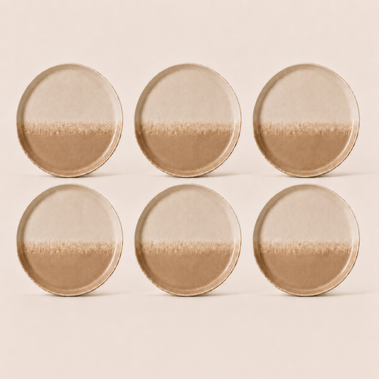 Stoneware Dinner Plates Set of 6 - Sahara Sand