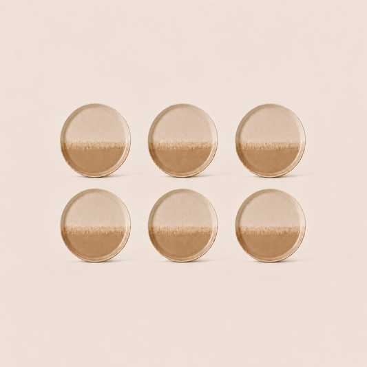 Stoneware Dessert Plates Set of 6 - Sahara Sand