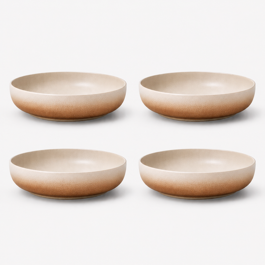 Stoneware Salad Bowls Set of 4 - Sahara Sand